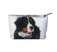 Nevicata del cane da montagna bernese, Borsa per cosmetici in velluto a coste Borsa per il trucco Borsa da viaggio portatile