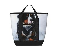 Nevicata del cane da montagna bernese,Borsa porta pranzo grande capacità isolata per donne e uomini, lavoro, picnic, viaggi