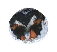 Nevicata del cane da montagna bernese,Cuffia da doccia, cuffia da notte, doppio strato, impermeabile, elastica, riutilizzabile.