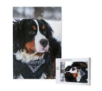 Nevicata del cane da montagna bernese,Puzzle in legno da 1000 pezzi per adulti e adolescenti