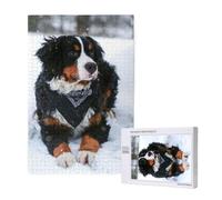 Nevicata del cane da montagna bernese,Puzzle in legno da 1000 pezzi per adulti e adolescenti
