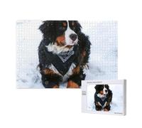 Nevicata del cane da montagna bernese,Puzzle in legno da 1000 pezzi per famiglie, puzzle per adulti e adolescenti