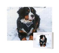 Nevicata del cane da montagna bernese,Puzzle in legno da 500 pezzi, gioco di famiglia, puzzle per adulti e adolescenti, decorazioni per la casa