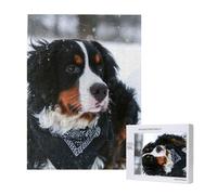Nevicata del cane da montagna bernese,Puzzle in legno da 500 pezzi per adulti e adolescenti