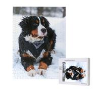 Nevicata del cane da montagna bernese,Puzzle in legno da 500 pezzi per adulti e adolescenti