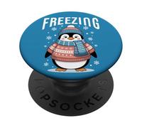 Nevicata invernale gelida dei pinguini PopSockets PopGrip Adesivo