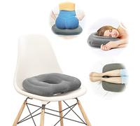 Nevife Cuscino a Ciambella Gonfiabile per Sedersi, Regolabile per Sedia Ufficio, Auto e Casa, per Supporto Lombare e Alleviare Pressione (34X27X8 CM)- Grigio