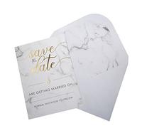 Neviti - Scripted Marmo - Save The Date Biglietti con Buste, Confezione da 10