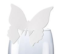Neviti Segnaposto Farfalla su Vetro, Carta, Bianco Classico, 7.7 x 7.8 x 0.1 cm, 10 unità