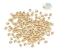 Nevoluxer 300pcs 4mm perline oro per collana, bracciale, creazione di orecchini - ottone placcato oro a lunga durata, lisce rotonde perline distanziali