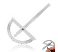 Nevoluxer Goniometro in Acciaio Inox 0-180°, Misuratore Angolare di Precisione con Vite di Bloccaggio, Squadra da Falegname, Righello Metallo per Falegnameria, Scuola, Fai da Te (150 mm)