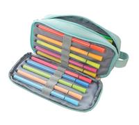 NevPuose Astuccio per matite con due scomparti con maniglia per il trasporto, grande astuccio per matite Oxford, per ragazze ragazzi donne uomini scuola universitaria e aula, Lago blu, Se référer au