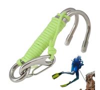 NevPuose Double Reef Hook- subacqueo, Clip ' | Tether, Cravatta Senza snag, Gancio di Sicurezza Marina con Linea di Nylon per Fotografia di acque Profonde, esplorazione sottomarina, ancor