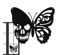 NevPuose Halloween Skull Butterfly Decor - Black Gothic Wall Art Sculpture, Skull Butterfly Ornament, Spooky Home Accent Display | Living Room Kitchen Garden Office Decorative Statement Piece