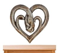 NevPuose Love Hand Decor - Pieom sospeso gesto cardiaco, design artistico da parete | Figurina di palma intrecciata, statue di coppia sentimentale, wallmount astratta, espressione 'affetto per l
