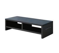 NevPuose Ripiano Rialzato Per Monitor - Supporto In Legno A Doppio Strato Con Hub Di Ricarica USB, Organizer Da Scrivania Ergonomico Con Elevazione Dello Schermo | Per L'ufficio, Per Computer Portati