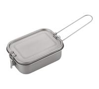 NevPuose Titanium Camping Lunch Box - Outdoor Food Container, Leak Resistant Metal Meal Case, Foldable Handle Cooking Carrier | Lightweight Backpacking Picnic Hiking Reusable Daily Use Storage