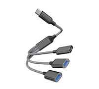 NevPuose Triple USB Extension Adapter - Single Input Three Output Cord, Portable Device Sharing Connector, Flexible Interface Cable Design | Vehicle PC Notebook Charging Data Transfer Utility