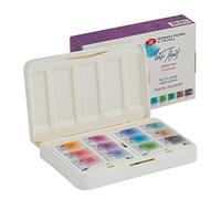 Nevskaya Palitra White Nights - Set di colori ad acquerello per artisti, 12 colori in ciotole intere in scatola di plastica, alta brillantezza e luminosità, taglia unica
