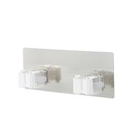 NevStp Ganci adesivi multiuso Montaggio a parete Porta organizer per scopa Porta scopino Gancio per scopa Cucina Bagno Accessori robusti, Double white8X20cm