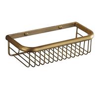 NevStp Mensola angolare per doccia in ottone anticato mensola da bagno a parete cestino portaoggetti per doccia portasapone shampoo antiruggine cestino drenante bottiglie condimento cucina mensola