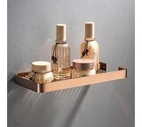 NevStp Mensola angolare per doccia, in ottone massiccio, da parete, portasapone e shampoo, con gancio, ripiani da cucina, antiruggine, per bottiglie di condimento, colore: oro rosa