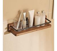 NevStp Mensola da bagno in legno massello per lavabo a parete per cosmetici, impermeabile, multifunzionale, per camera da letto, cucina, armadietti, asciugamani, antiruggine, robusto, durevole/a/40