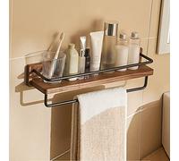 NevStp Mensola da bagno in legno massello per lavabo a parete per cosmetici, impermeabile, multifunzionale, per camera da letto, cucina, armadietti, mensola per asciugamani, antiruggine, robusta,