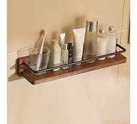 NevStp Mensola da bagno in legno massello per lavabo a parete per cosmetici, impermeabile, multifunzione, per camera da letto, cucina, armadietti, asciugamani, antiruggine, robusto, durevole/a/50