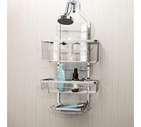 NevStp Mensole da bagno senza forare angolare portaoggetti da appendere sopra la testa doccia rack con ganci portasapone scolapiatti rack a parete antiruggine shampoo doccia gel organizer