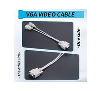 NEW 1 PC to 2 MONITORS SPLITTER CABLE FOR VGA VIDEO
