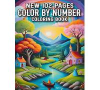New 102 Pages Color By Number Coloring Book: Large Print Color by Number Coloring Book For Seniors with Flowers, Birds, Butterfly, Nature, Landscapes, Animals And More (50 Beautiful Pages)