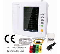 New 12 Channel 12 Lead ECG Electrocardiograph Digital 10.1" Touch EKG Printer+SW