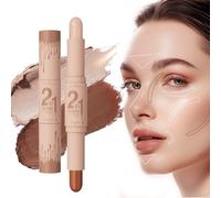 New 2 Colors Professional Makeup Wonder Stick - Face Shaping & Contouring Stick, Double-Headed Highlight Contour Stick (#01)