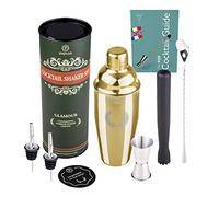 New 2023 Cocktail Shaker Oro Set Barman Professionale 750ml Acciaio Inox Completo Kit Accessori Ricettario Ebook Idea per Martini Gin Tonic Mojito Party Feste Aperitivo Bar Bartender e come Regalo