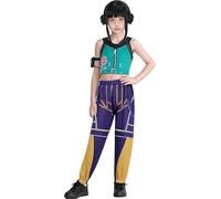 New 2025 Demon Costumes Hunter Costumes Pop Singer Embroidery Coat Top Shorts Rumi Mira Zoey Costume Dance Stage Outfit Set kpop Costume Kids Rumi (Verde, 140)