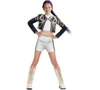New 2025 Demon Costumes Hunter Costumes Pop Singer Embroidery Coat Top Shorts Rumi Mira Zoey Costume Dance Stage Outfit Set kpop Costume Kids Rumi (nero, 140)