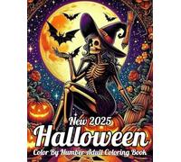 New 2025 Halloween Color By Number Adult Coloring Book: Large Print Simple Halloween Color by Number Coloring Book for Adults And Seniors