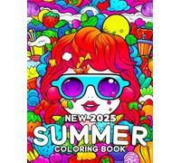 New 2025 summer coloring book for kids: Fun Beach Scenes, Cute Animals, Tropical Adventures, and Easy Coloring Pages for Ages 4-8