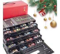 New 48PCS Pull Back Cars Set, 48 Mini Pull-Back Cars with Built-In Garage Set, Bulk Mental Trucks Toy Vehicles for Kids Ages 3-8 Boys and Girls (Red)