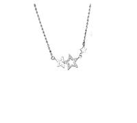 New 925 Silver Star Necklace Shiny Zircon Pentagram Clavicle Chain Exquisite Small Pendant Female Wedding Jewelry Gift