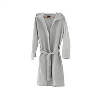 NEW Accappatoio in Microfibra Donna Uomo Unisex con Cappuccio e Borsetta (L, Grigio)