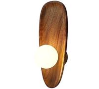 New Art Déco Zen Lampada da parete a LED Stile vintage giapponese Wabi-sabi Applique da parete in legno di noce nera Camera da letto Soggiorno Ingresso Corridoio Passaggio Studio Studio Illuminazione
