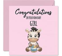 New Baby Girl Card - New Daughter - Congratulations Baby Girl Cards Newborn Well Done Congrats New Baby Cards - Welcome To The World Home Gifts 145mm Biglietti d'auguri genitori