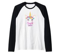 New Baby Girls Biggest Sister Unicorn Maglia con Maniche Raglan