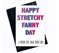 New Baby scheda di giorno, Good Luck, carte Rude inappropriato, carta Swearing elastico Fanny Day, Expecting Baby Day, carte divertente PC251