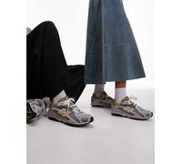 New Balance - 204L - Sneakers unisex grigie e gialle in camoscio-Grigio 43