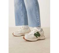 New Balance - 327 - Sneakers bianche e verde scuro con suola in gomma-Bianco 39.5