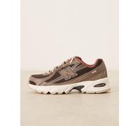 New Balance Unisex 740 in Marrone/Rosso, Pelle Scamosciata/Rete, Taglia 39.5
