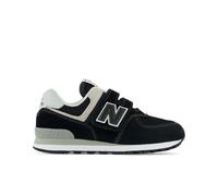 New Balance Bambino 574 Core Hook & Loop in Nero/Bianca, Pelle, Taglia 30